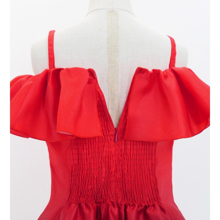 フラドレス ケイキ [120・140] オフショルダー ミディ丈 ハイビスカス レッド Jp80rd |  | 05