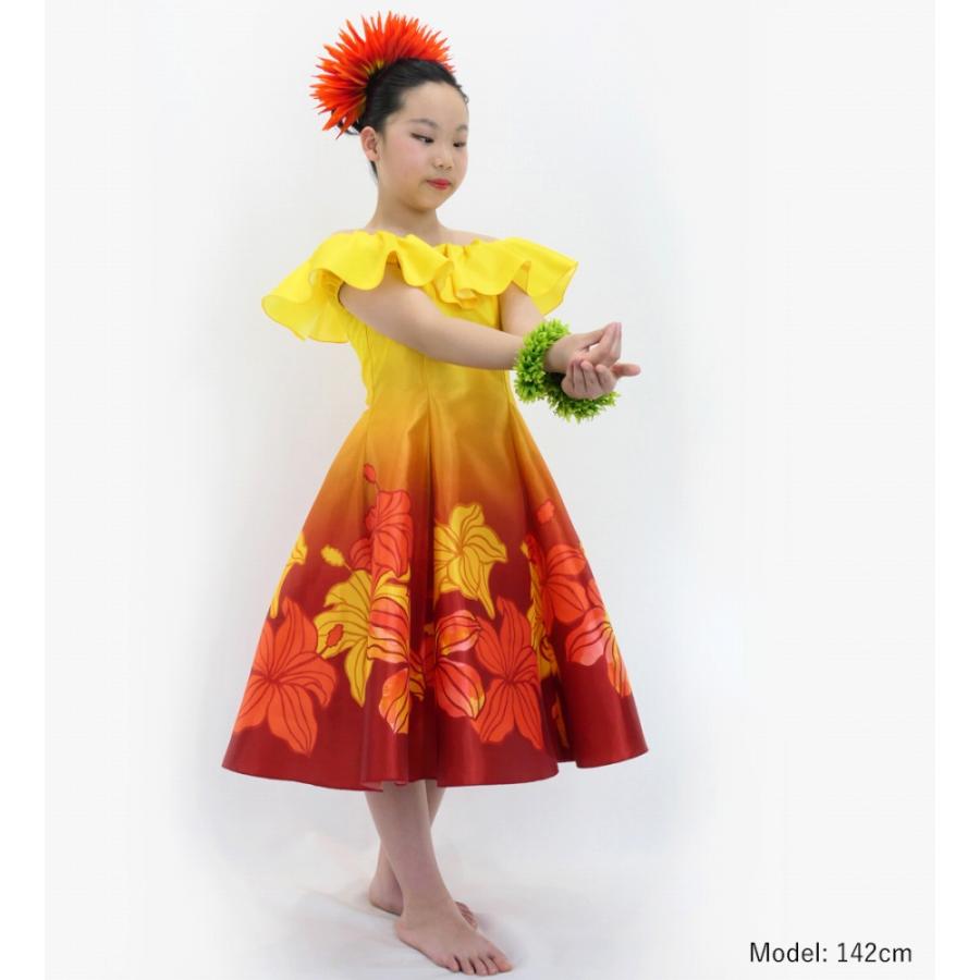 フラドレス ケイキ [120・140] オフショルダー ミディ丈 ハイビスカス イエロー Jp80ye |  | 02