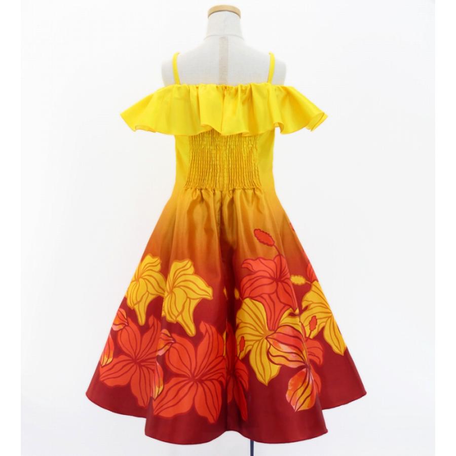 フラドレス ケイキ [120・140] オフショルダー ミディ丈 ハイビスカス イエロー Jp80ye |  | 04