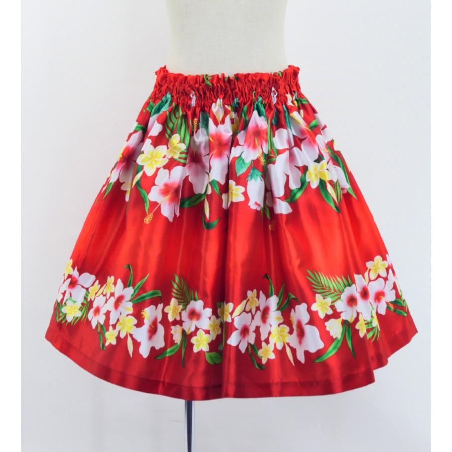 フラダンス ケイキ シャンタン パウスカート ハイビスカス＆プルメリア