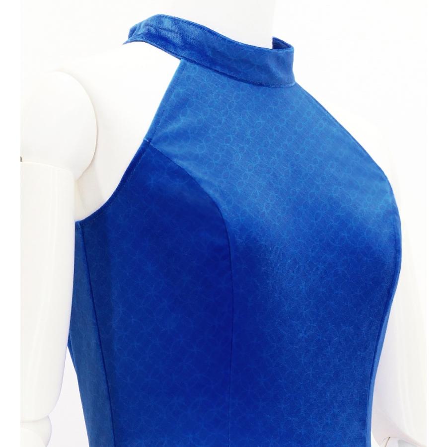 和柄ドレス ロング丈 アメリカンスリーブ 菊 ブルー（青） S-Lサイズ JW006bl |  | 02