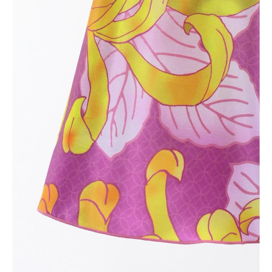 和柄ドレス ロング丈 アメリカンスリーブ 菊 ピンク S-Lサイズ JW006pi |  | 04