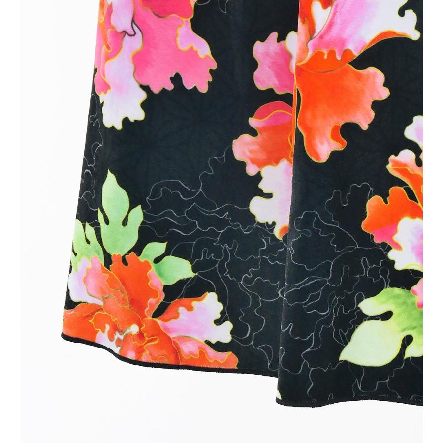 和柄ドレス ロング丈 ロングスリーブ 牡丹 ブラック（黒） S-Lサイズ JW007bk |  | 04