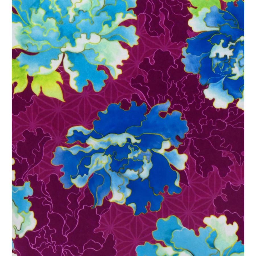 和柄ドレス ロング丈 ロングスリーブ 牡丹 パープル（紫） S-Lサイズ JW007pu |  | 05