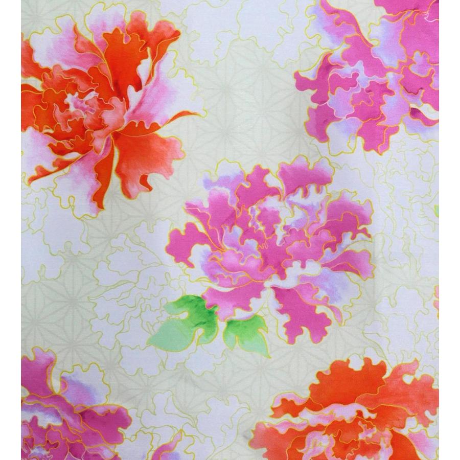 和柄ドレス ロング丈 重ねフリル袖 ドレス 牡丹 ベージュ S-Lサイズ JW008be |  | 05