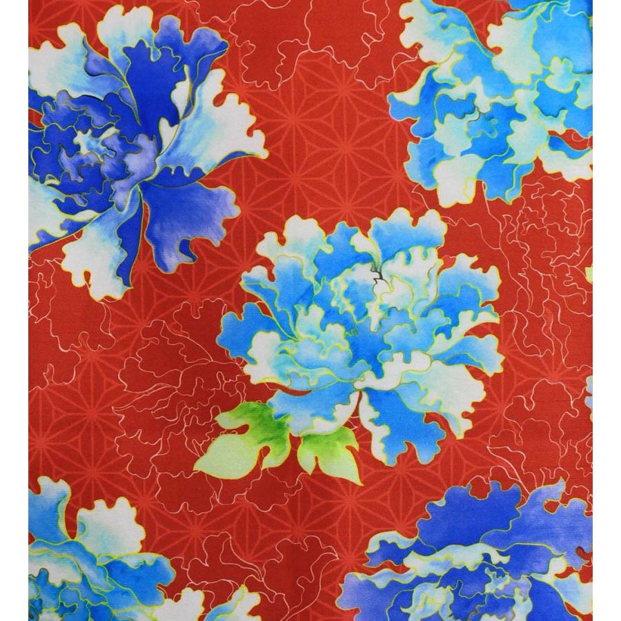 和柄ドレス ロング丈 重ねフリル袖 ドレス 牡丹 レッド（赤） S-Lサイズ JW008rd |  | 05