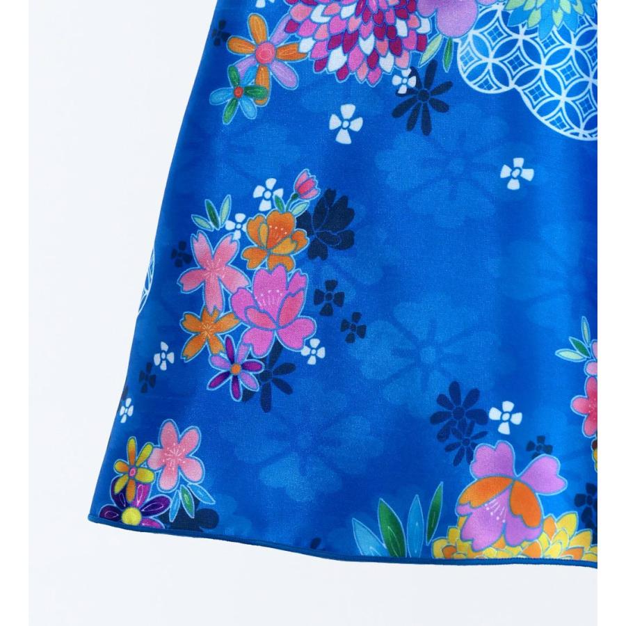 和柄ドレス キッズ ミディ丈 菊＆梅＆桜柄 ブルー（青） 120・140サイズ JWp003bl |  | 06