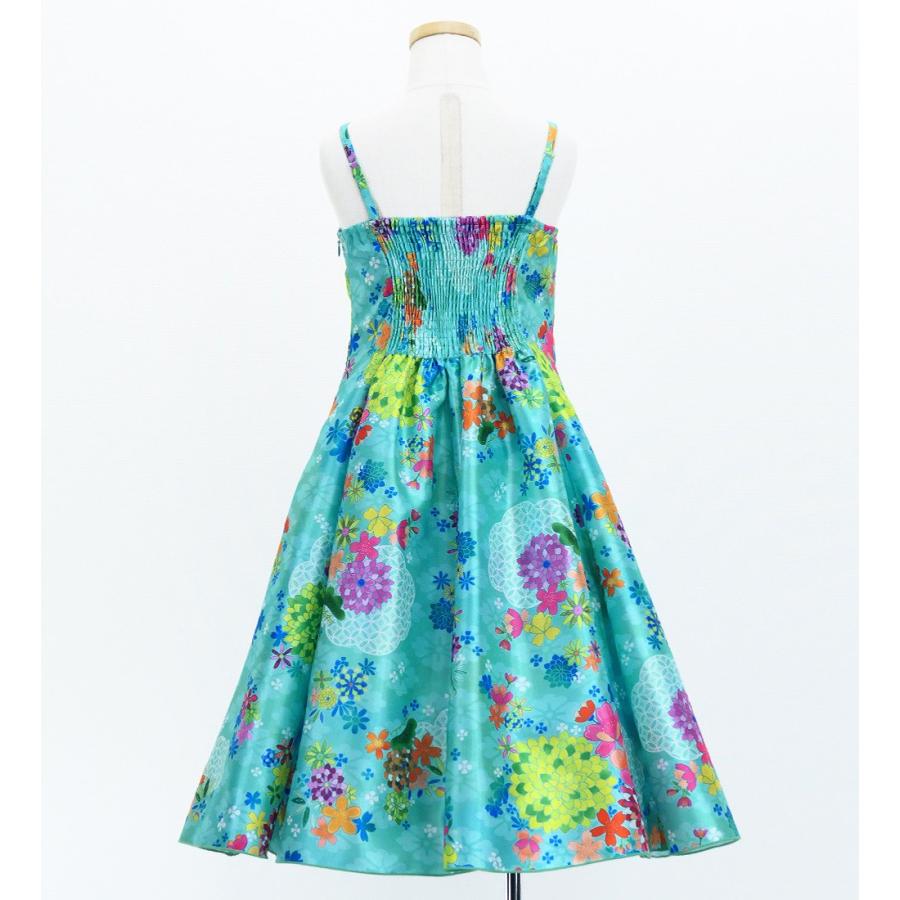 和柄ドレス キッズ ミディ丈 菊＆梅＆桜柄 ライトブルー（水色） 120・140サイズ JWp003lbl |  | 03