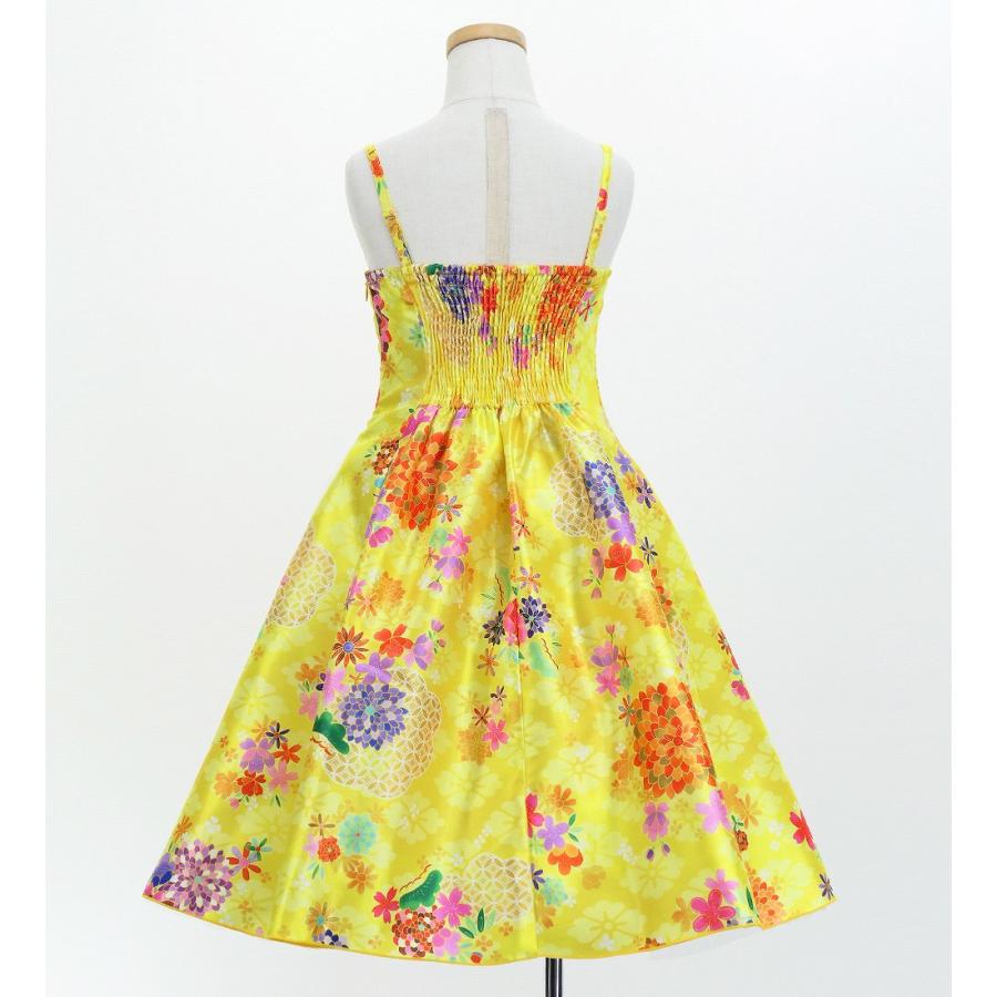 和柄ドレス キッズ ミディ丈 菊＆梅＆桜柄 イエロー（黄） 120・140サイズ JWp003ye |  | 03