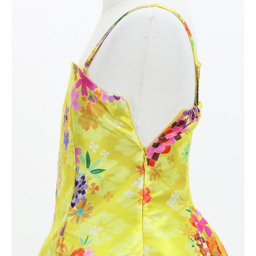 和柄ドレス キッズ ミディ丈 菊＆梅＆桜柄 イエロー（黄） 120・140サイズ JWp003ye |  | 04