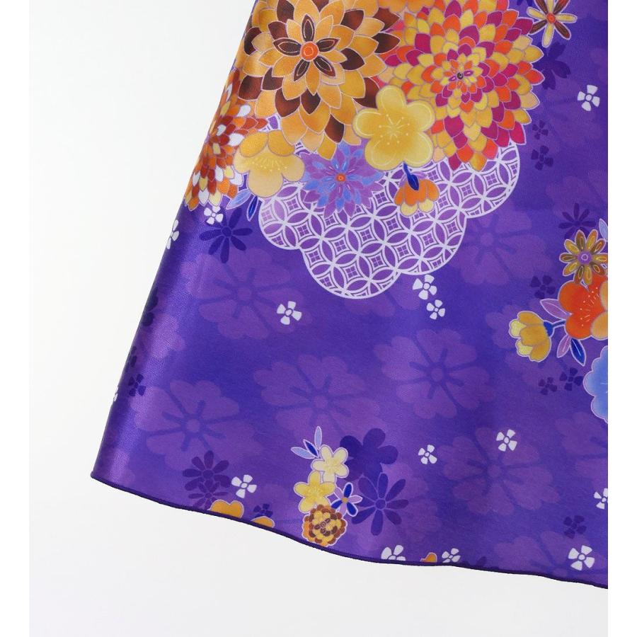 和柄ドレス キッズ ロング丈 ワンショルダー フリルスリーブ パープル（紫） 120・140サイズ JWp004pu |  | 06