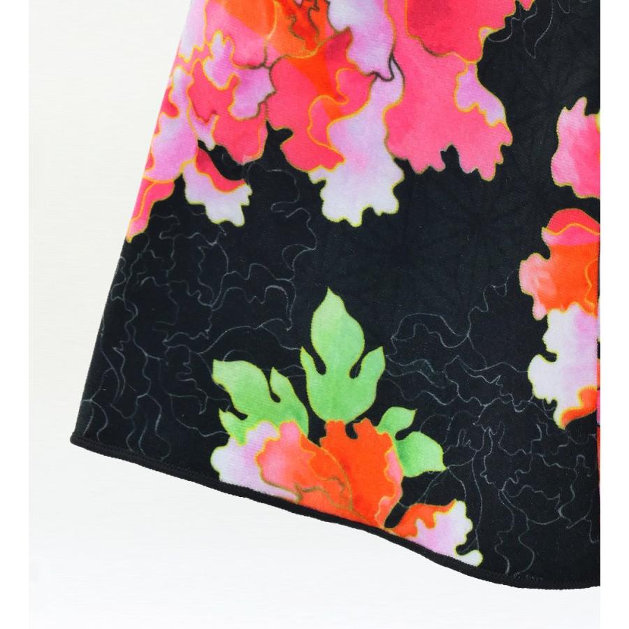 和柄ドレス キッズ ロング丈 ロングスリーブ 牡丹 ブラック（黒） 120・140サイズ JWp007bk |  | 05