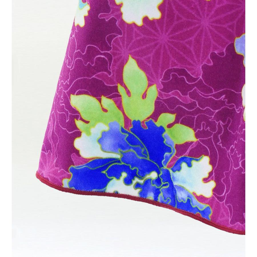 和柄ドレス キッズ ロング丈 ロングスリーブ 牡丹 パープル（紫） 120・140サイズ JWp007pu |  | 05