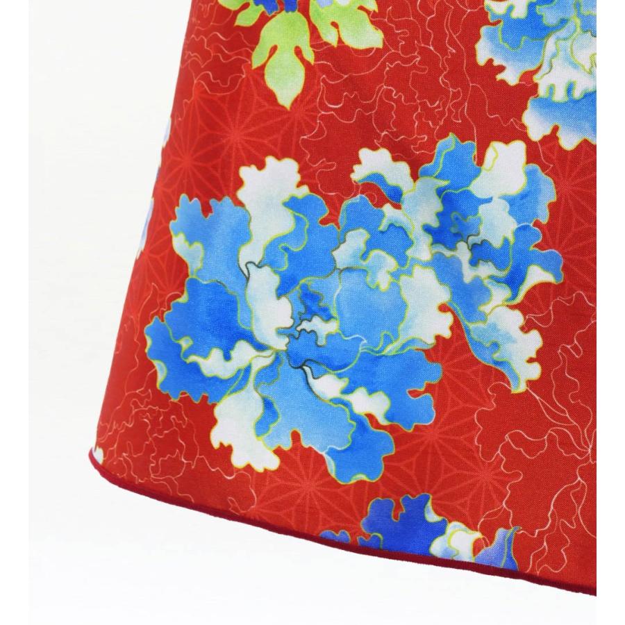 和柄ドレス キッズ ロング丈 重ねフリル袖 ドレス 牡丹 レッド（赤） 120・140サイズ JWp008rd |  | 05