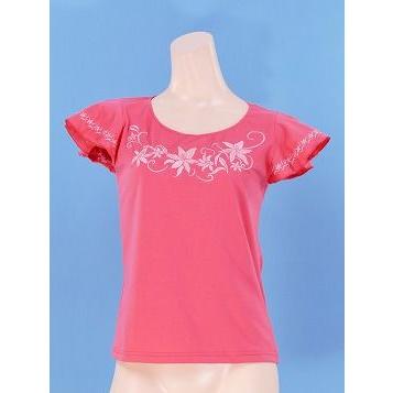 フレンチフリル Tシャツ Ｆ 刺繍ピンク リリィ ピンク KD4pipiF｜emika｜04