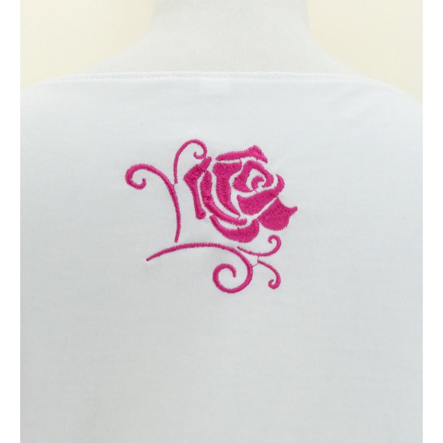 フレンチフリル Tシャツ F 刺繍ピンク ローズ　ホワイト KD8piwFb |  | 04