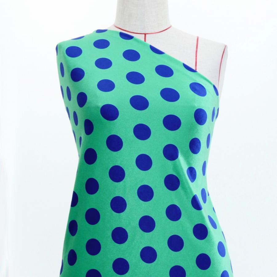 フラメンコ生地 水玉柄 コシボ・シャンタン・ストレッチベロア選べる生地 選べる水玉色 ターコイズブルー KF-053 3-5営業日後発送 |  | 07