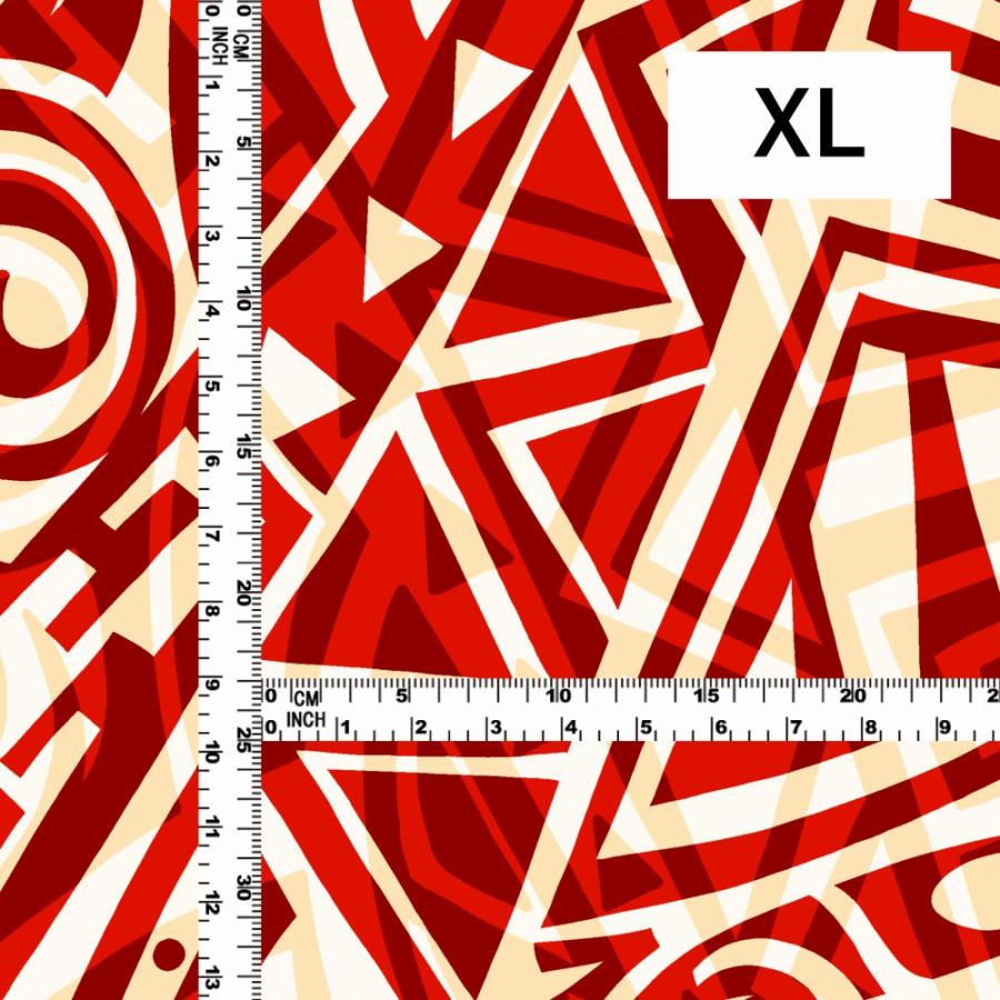 ハワイアン生地 カヒコ柄 コシボ・シャンタン・ストレッチベロア選べる生地 ベージュ×レッド KH-628-BERD 3-5営業日後発送 |  | 05