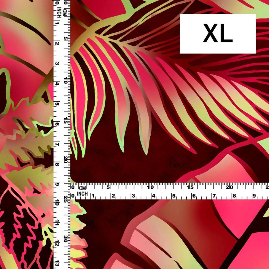 ハワイアン生地 ハワイアンリーフ柄 コシボ・シャンタン・ストレッチベロア選べる生地 ワイン KH-682-WI 3-5営業日後発送 |  | 05