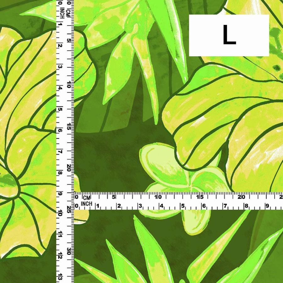 ハワイアン生地 ハイビスカス柄 コシボ・シャンタン・ストレッチベロア選べる生地 グリーン KH-684-GR 3-5営業日後発送 |  | 04