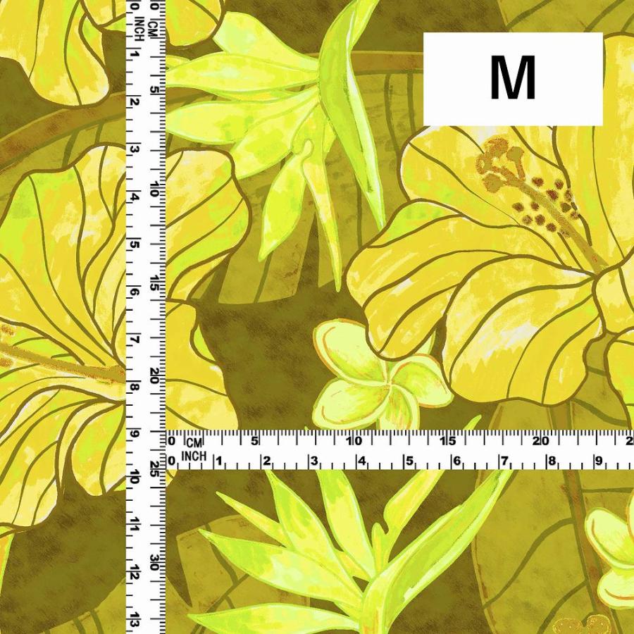 ハワイアン生地 ハイビスカス柄 コシボ・シャンタン・ストレッチベロア選べる生地 イエロー KH-684-YE 3-5営業日後発送 |  | 03