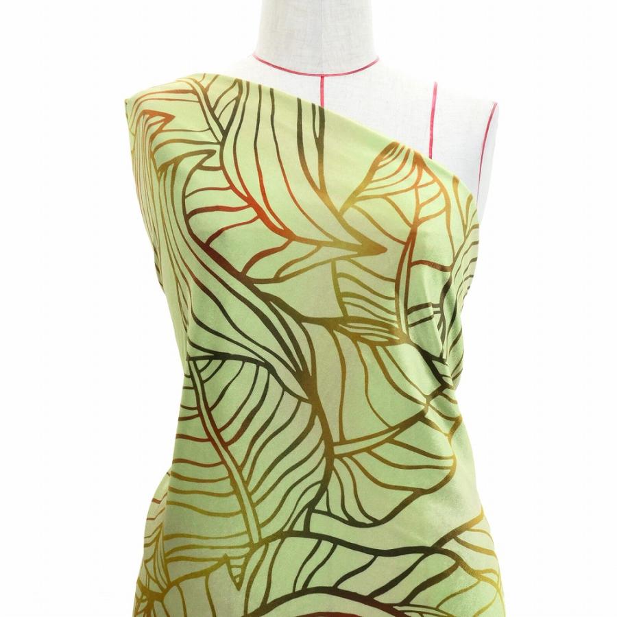 ハワイアン生地 バナナリーフ柄 コシボ・シャンタン・ストレッチベロア選べる生地ベージュ KH-692-BE 3-5営業日後発送 |  | 06