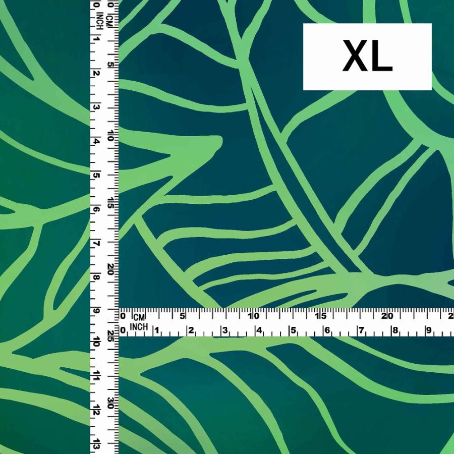ハワイアン生地 バナナリーフ柄 コシボ・シャンタン・ストレッチベロア選べる生地グリーン KH-692-GR 3-5営業日後発送 |  | 05