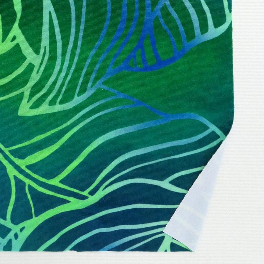 ハワイアン生地 バナナリーフ柄 コシボ・シャンタン・ストレッチベロア選べる生地グリーン KH-692-GR 3-5営業日後発送 |  | 08