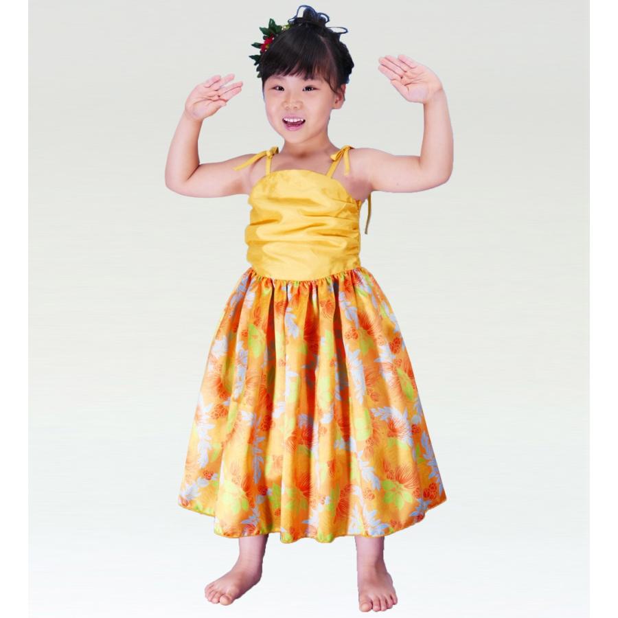 フラダンス ケイキ(キッズ) ドレープ ミディ丈 ムームードレス