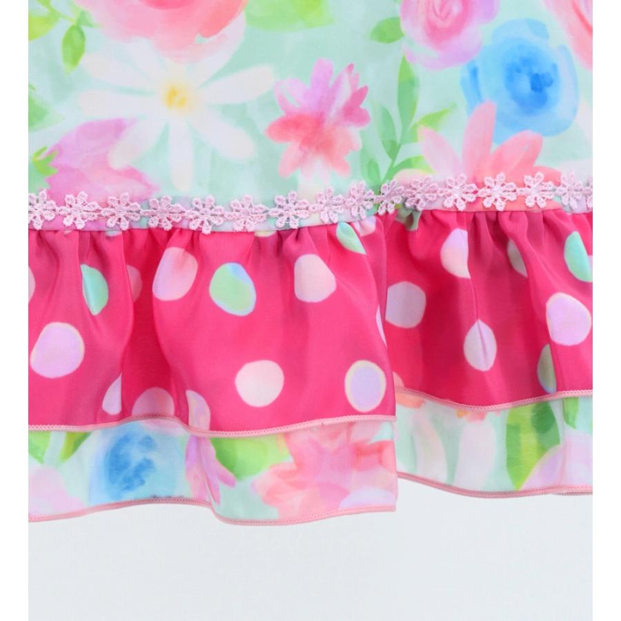 フラメンコ ピキージョ・エプロンセット 水彩風花柄 ライトブルー