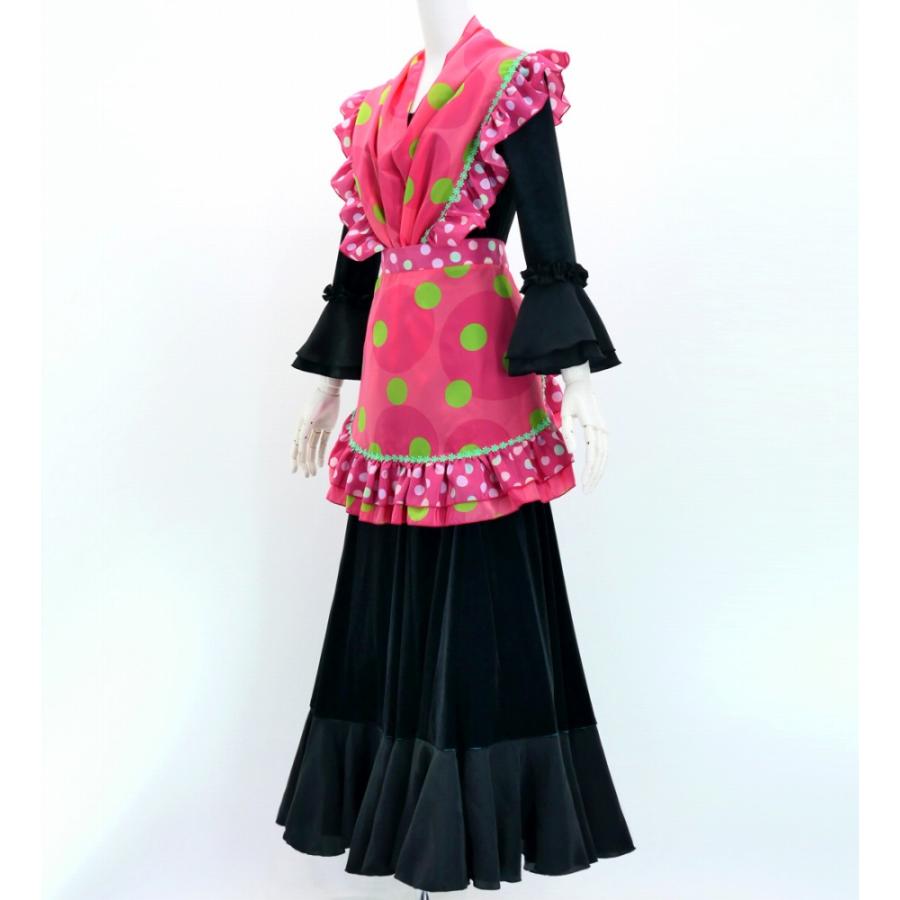 フラメンコ ピキージョ・エプロンセット 水玉 ピンク PA-22