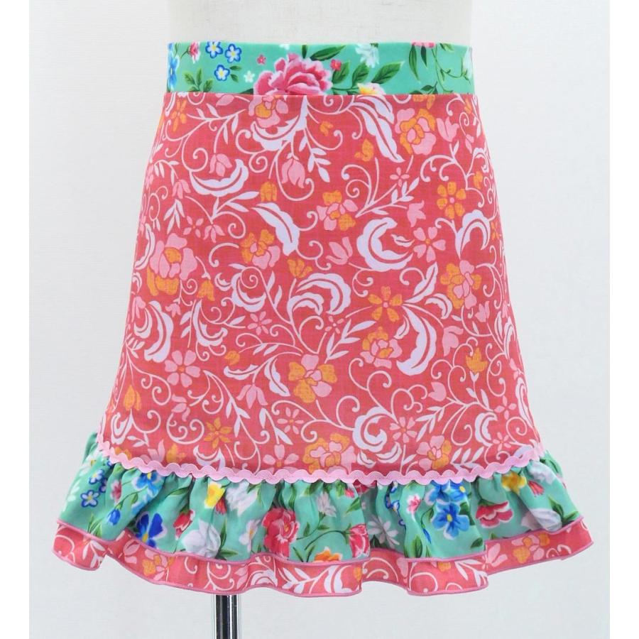 キッズ フラメンコ ピキージョ・エプロンセット 小花柄 ライトピンク S-Lサイズ PAp-10 |  | 06