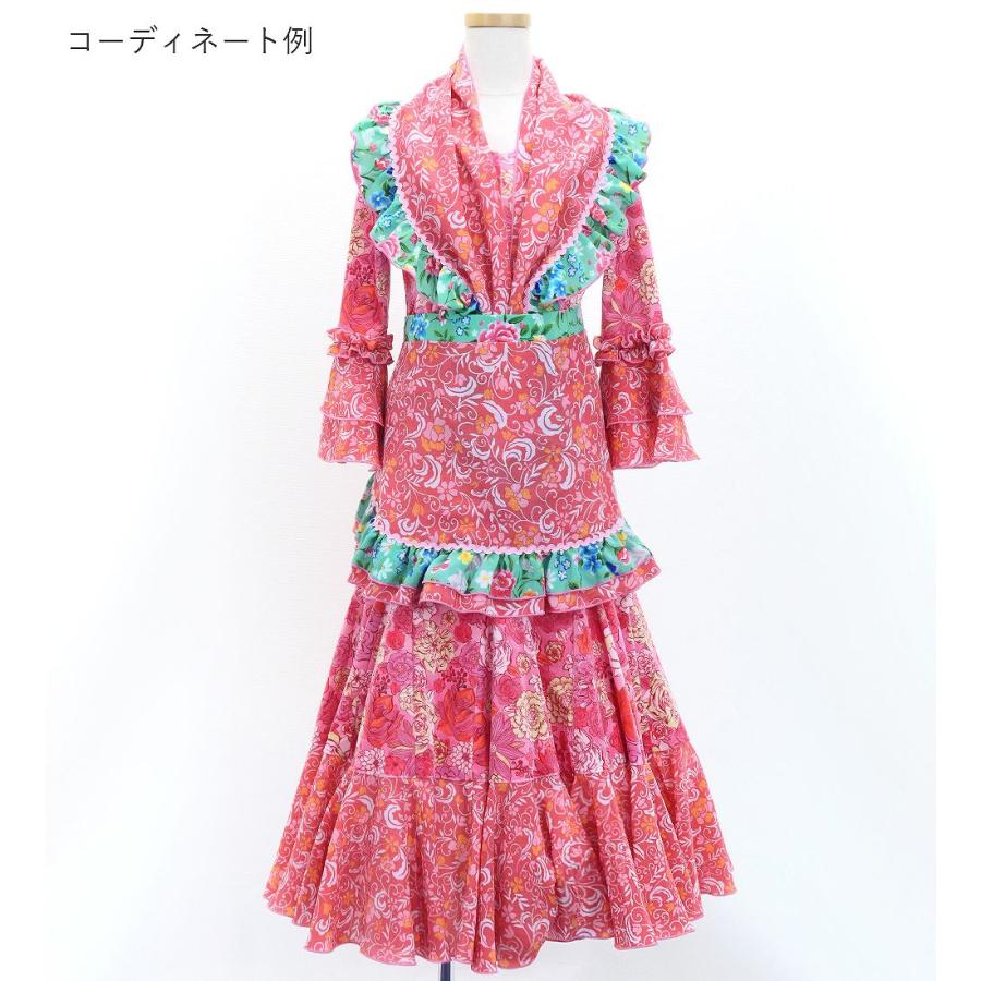 キッズ フラメンコ ピキージョ・エプロンセット 小花柄 ライトピンク S-Lサイズ PAp-10 |  | 08