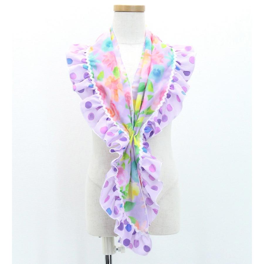 キッズ フラメンコ ピキージョ・エプロンセット 水彩風花柄 ラベンダー×ピンク S-Lサイズ PAp-13 |  | 05