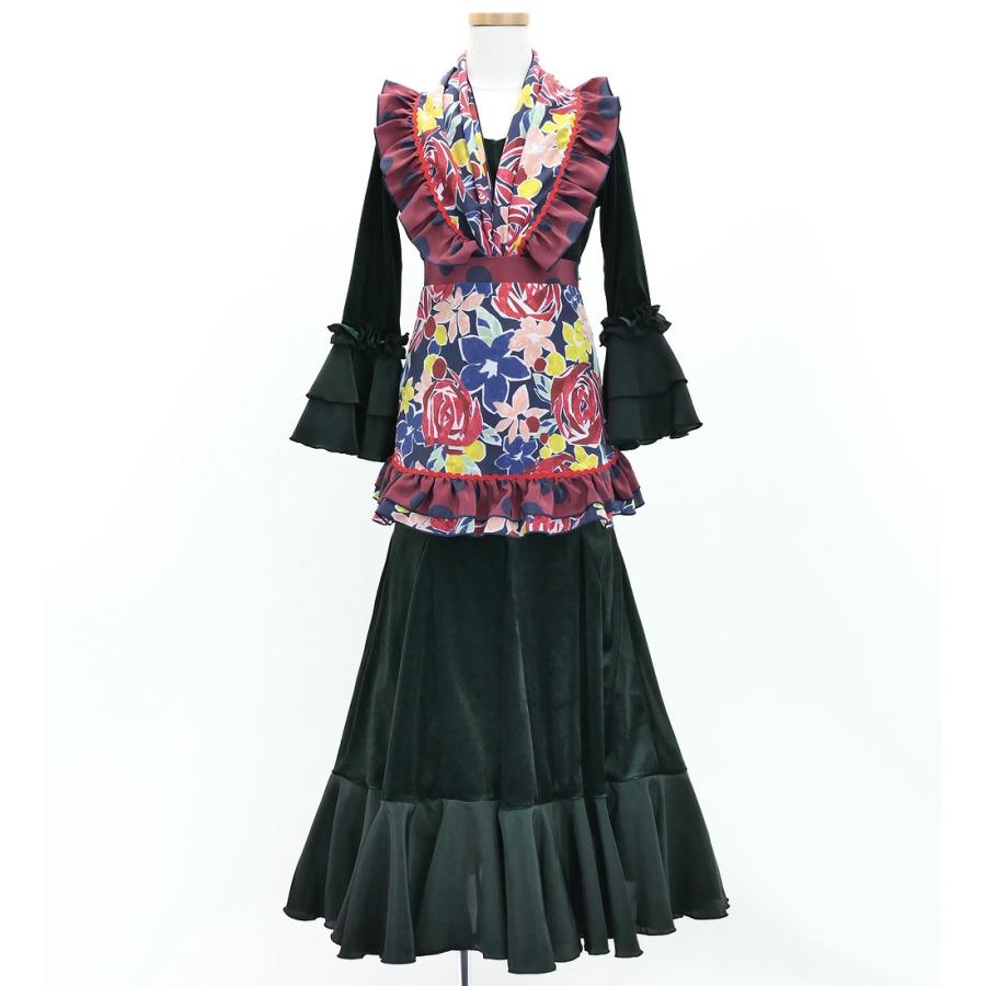 キッズ フラメンコ ピキージョ・エプロンセット ローズ ブルー S-Lサイズ PAp-14 |  | 01