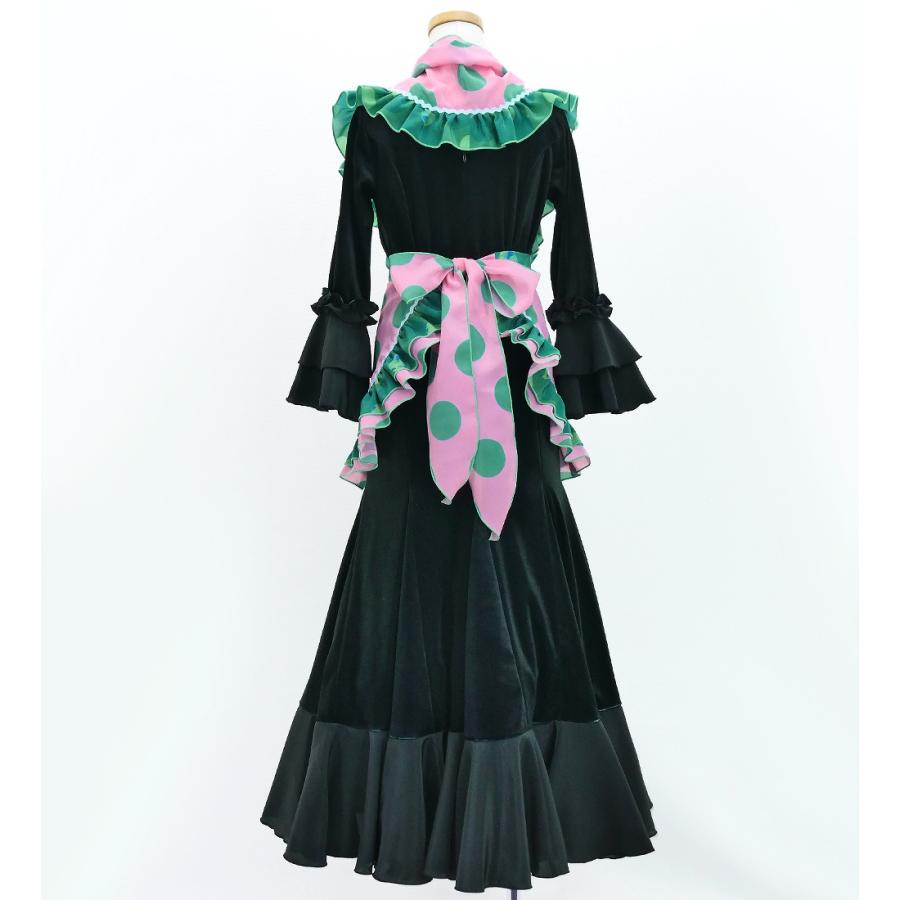 キッズ フラメンコ ピキージョ・エプロンセット 水玉 ライトピンク×ターコイズブルー S-Lサイズ PAp-16 |  | 02