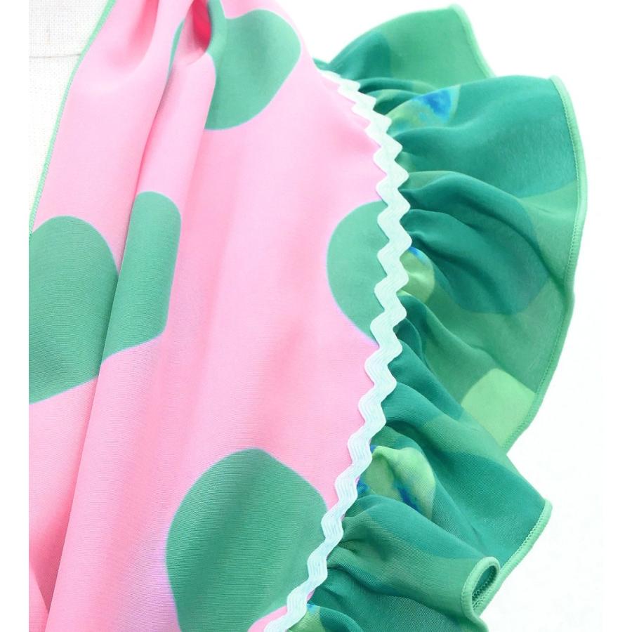 キッズ フラメンコ ピキージョ・エプロンセット 水玉 ライトピンク×ターコイズブルー S-Lサイズ PAp-16 |  | 05