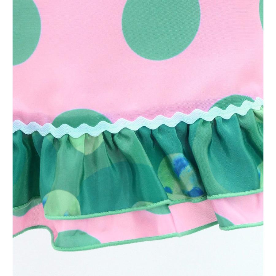 キッズ フラメンコ ピキージョ・エプロンセット 水玉 ライトピンク×ターコイズブルー S-Lサイズ PAp-16 |  | 07