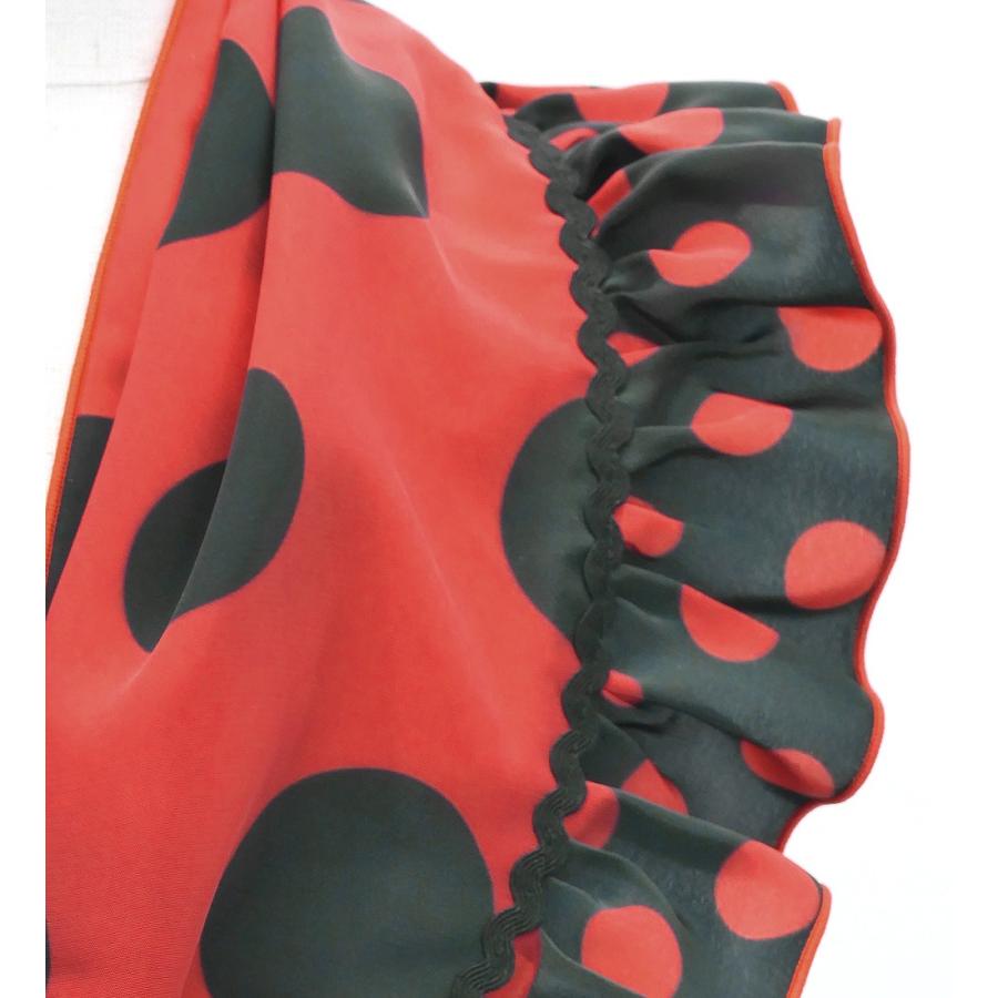 キッズ フラメンコ ピキージョ・エプロンセット 水玉 レッド×ブラック S-Lサイズ PAp-1 |  | 05