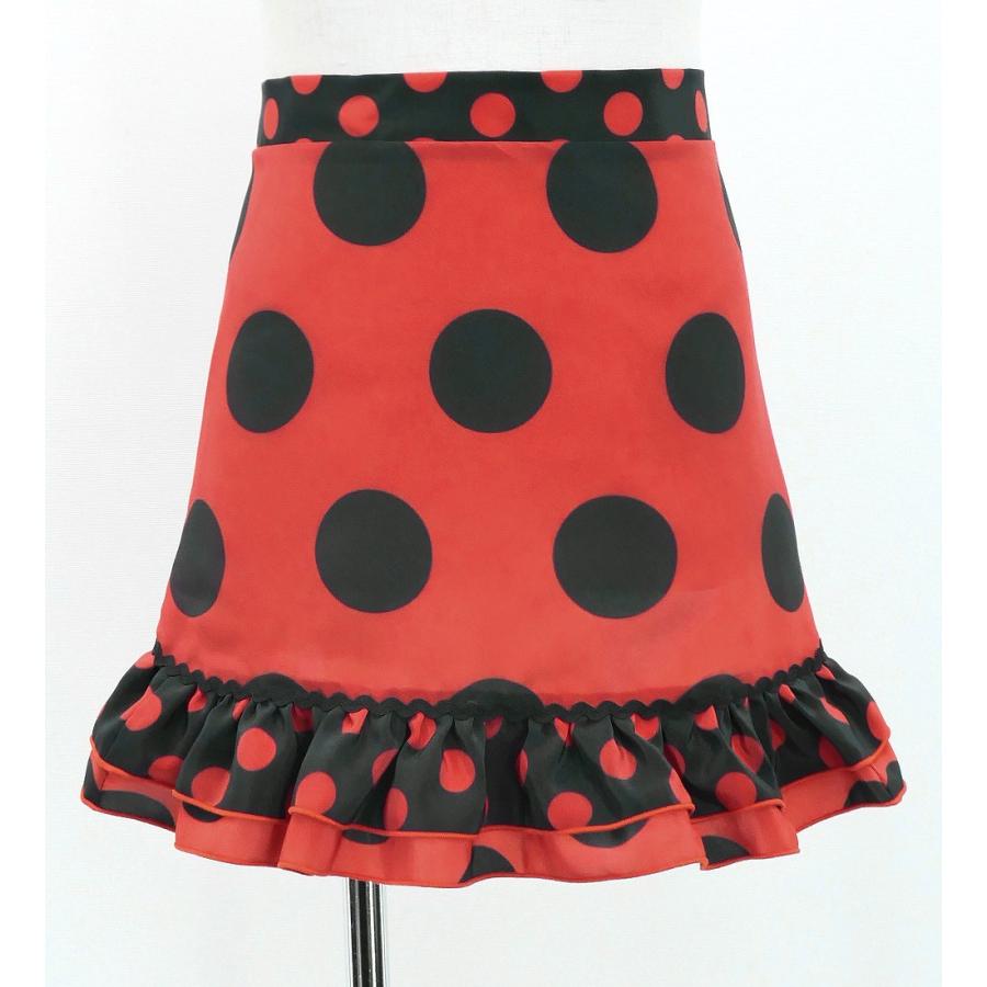 キッズ フラメンコ ピキージョ・エプロンセット 水玉 レッド×ブラック S-Lサイズ PAp-1 |  | 06