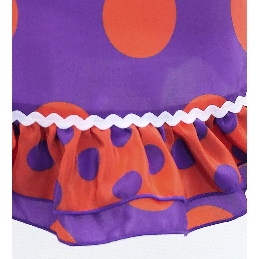 キッズ フラメンコ ピキージョ・エプロンセット 水玉 パープル×オレンジ S-Lサイズ PAp-2 |  | 07