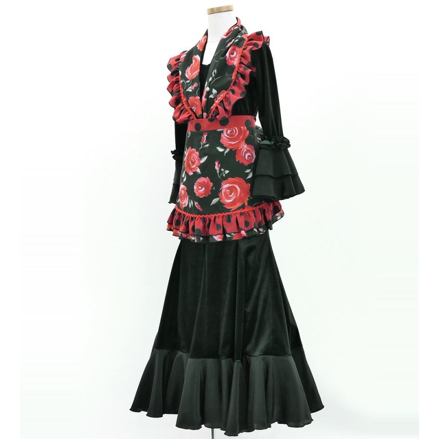 キッズ フラメンコ ピキージョ・エプロンセット ローズ ブラック S-Lサイズ PAp-4 |  | 03