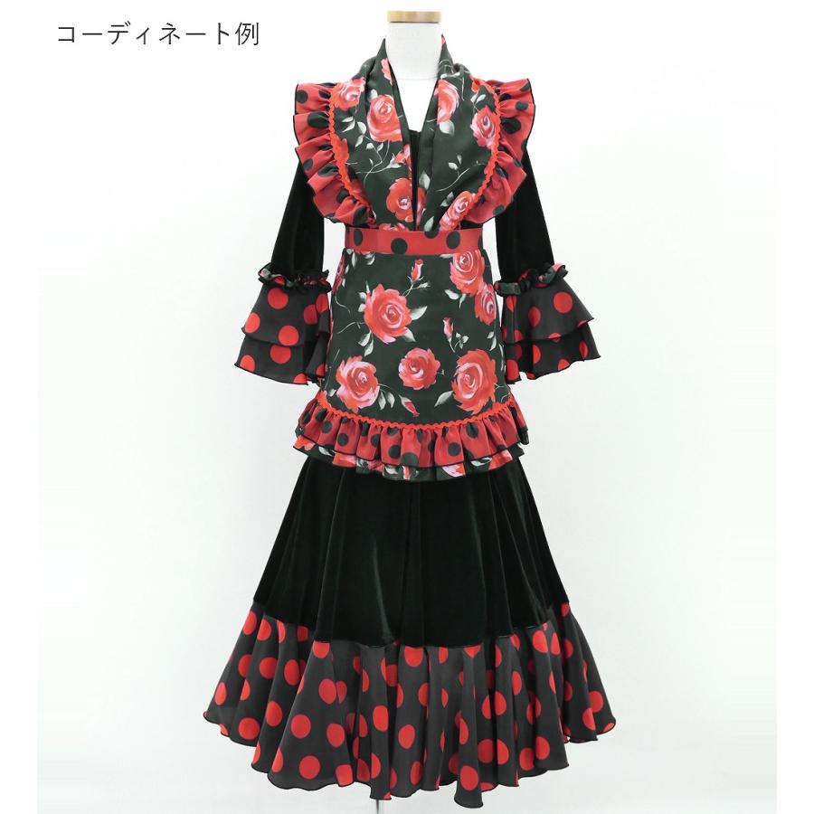 キッズ フラメンコ ピキージョ・エプロンセット ローズ ブラック S-Lサイズ PAp-4 |  | 08