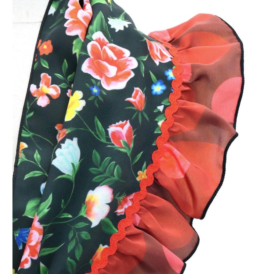 キッズ フラメンコ ピキージョ・エプロンセット 花柄 ブラック S-Lサイズ PAp-5 |  | 06