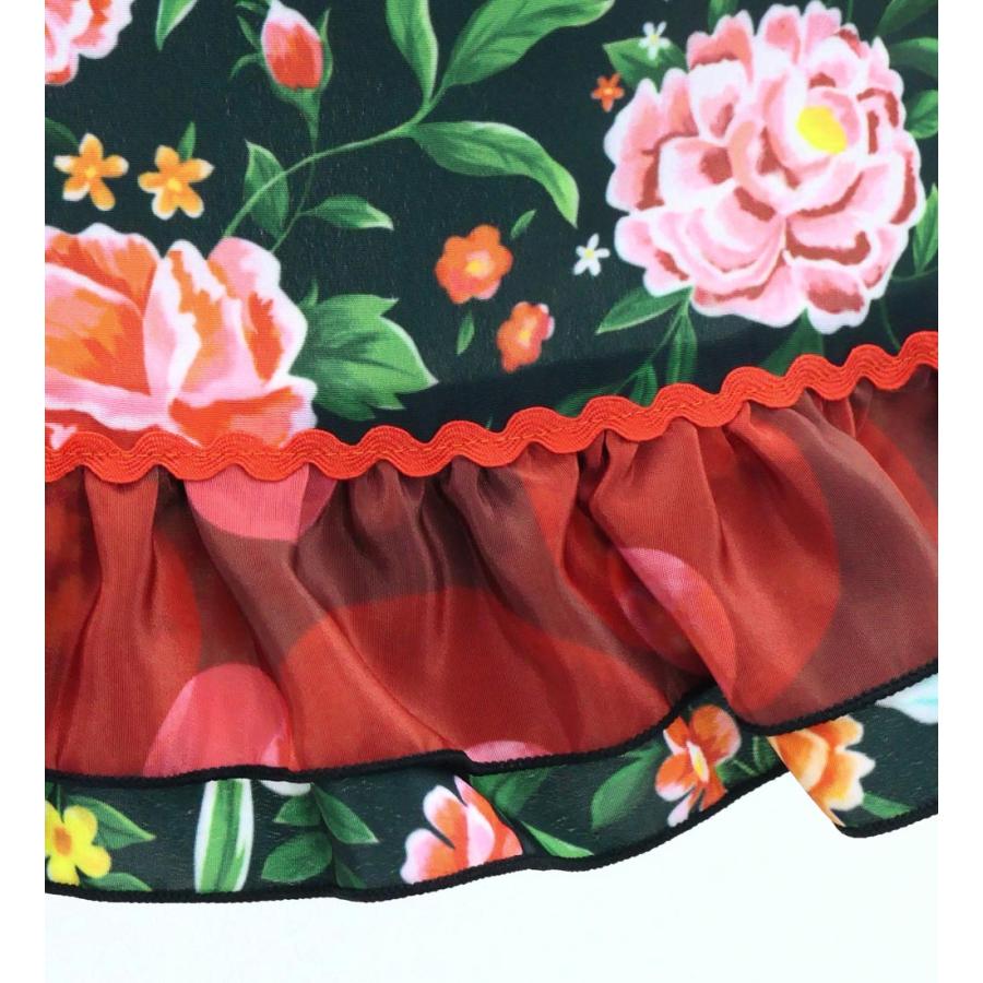 キッズ フラメンコ ピキージョ・エプロンセット 花柄 ブラック S-Lサイズ PAp-5 |  | 08