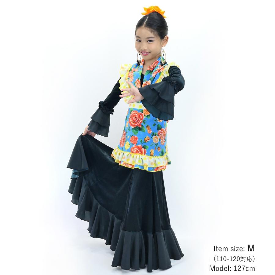 キッズ フラメンコ ピキージョ・エプロンセット ローズ ライトブルー S-Lサイズ PAp-6 |  | 01