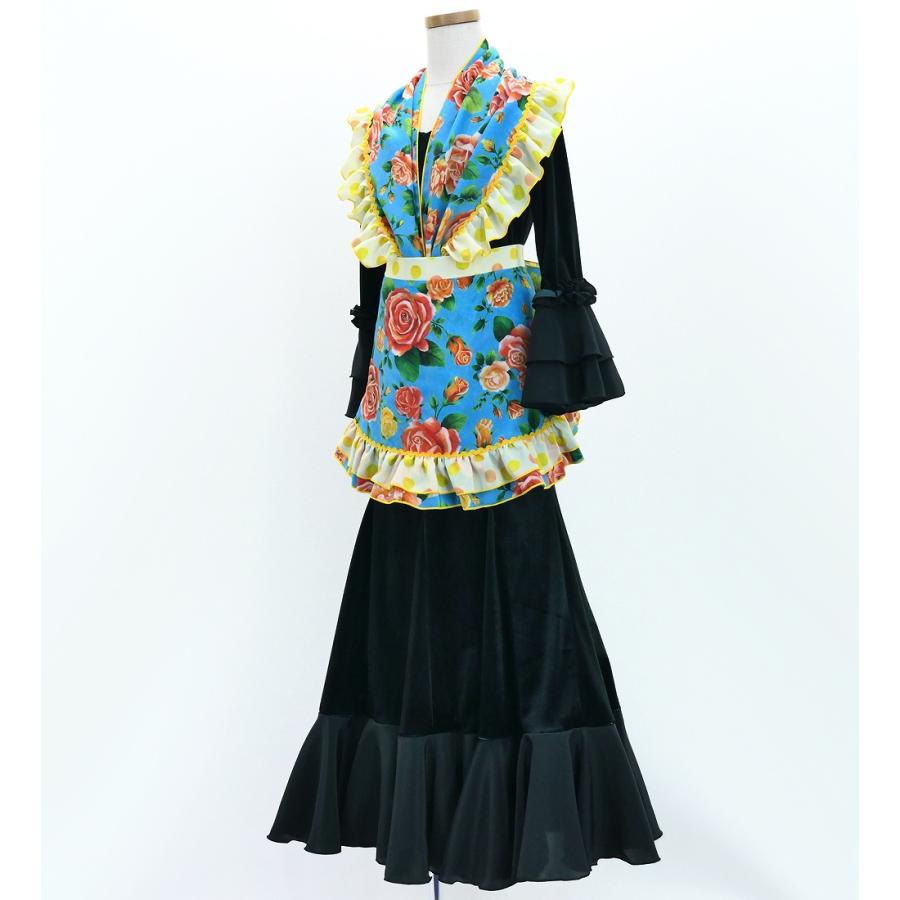 キッズ フラメンコ ピキージョ・エプロンセット ローズ ライトブルー S-Lサイズ PAp-6 |  | 04