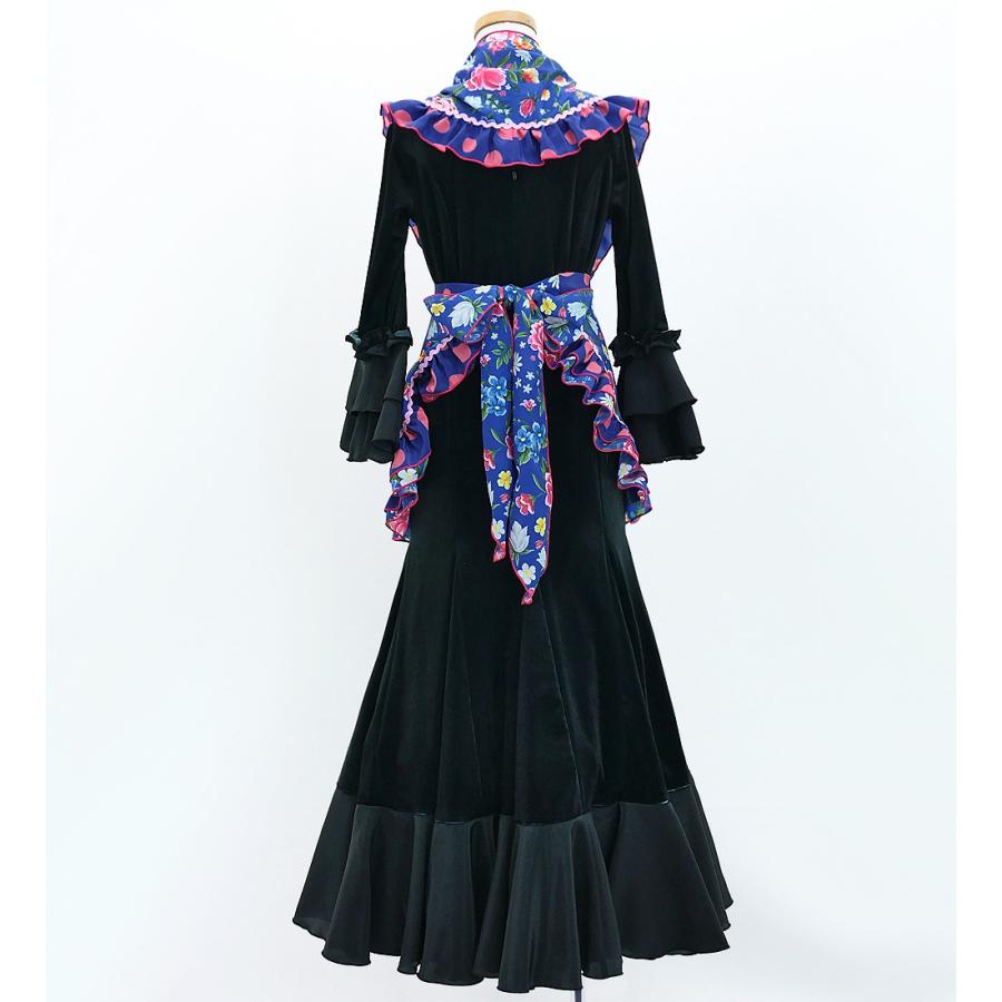 キッズ フラメンコ ピキージョ・エプロンセット 花柄 ブルー S-Lサイズ PAp-7 |  | 02