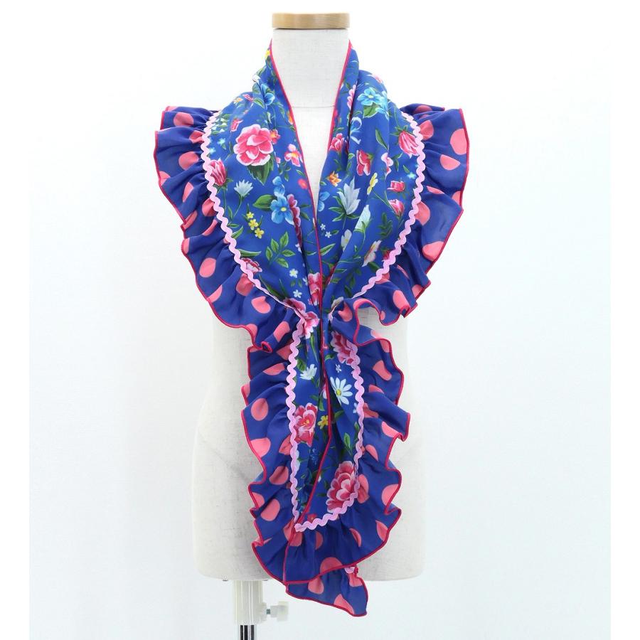 キッズ フラメンコ ピキージョ・エプロンセット 花柄 ブルー S-Lサイズ PAp-7 |  | 04