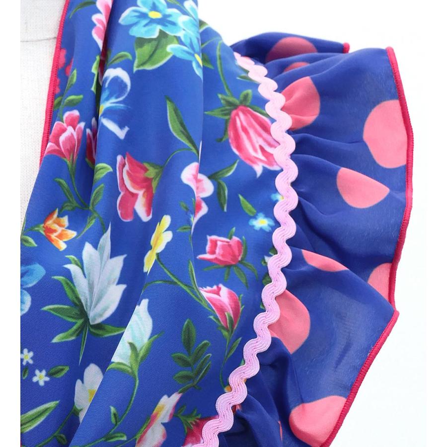 キッズ フラメンコ ピキージョ・エプロンセット 花柄 ブルー S-Lサイズ PAp-7 |  | 05